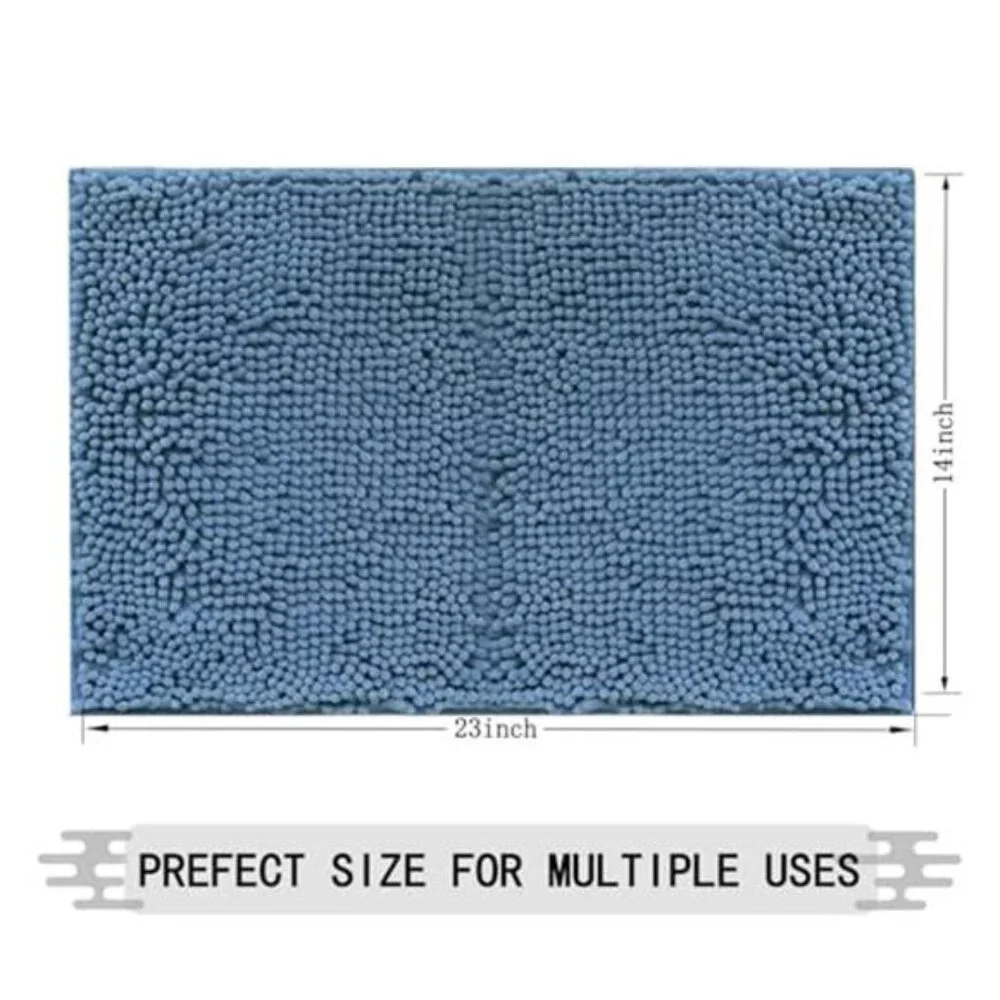 chenille bath rug mat non slip absorbent washable soft bathroom rug 14x23